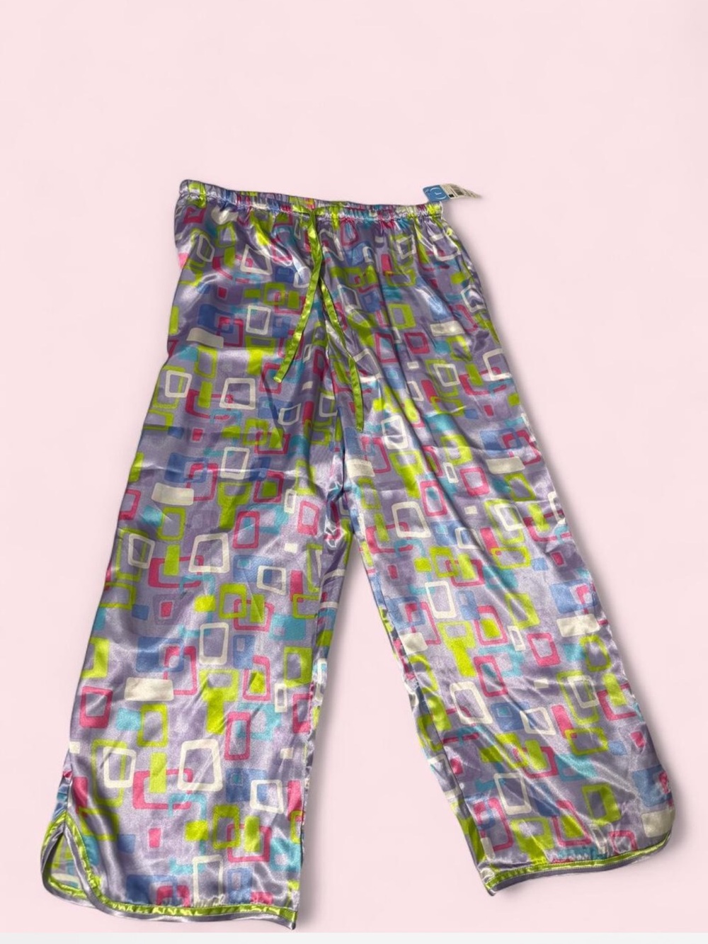 Relativity Satin Pajama Bottoms in Multicolor Geometric Print